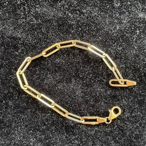 14k Italian Paper Clip Bracelet